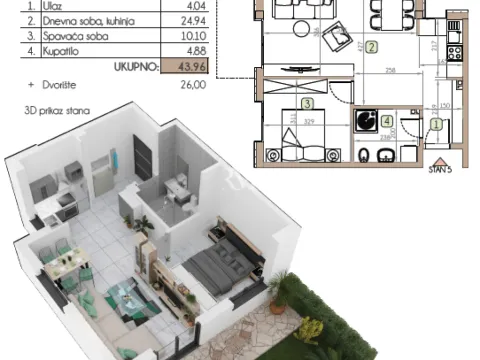 Prodaja, jednosoban stan, 44m², Dobrota, Kotor - image 1