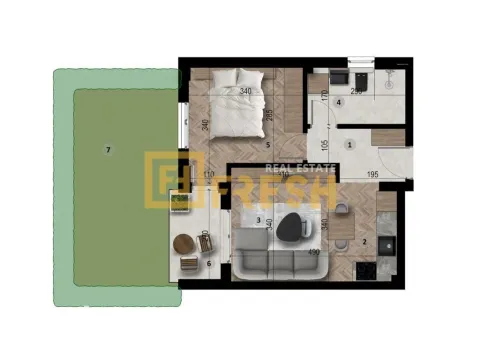 Sale, one bedroom apartment, 40m², Šušanj, Bar - image 8