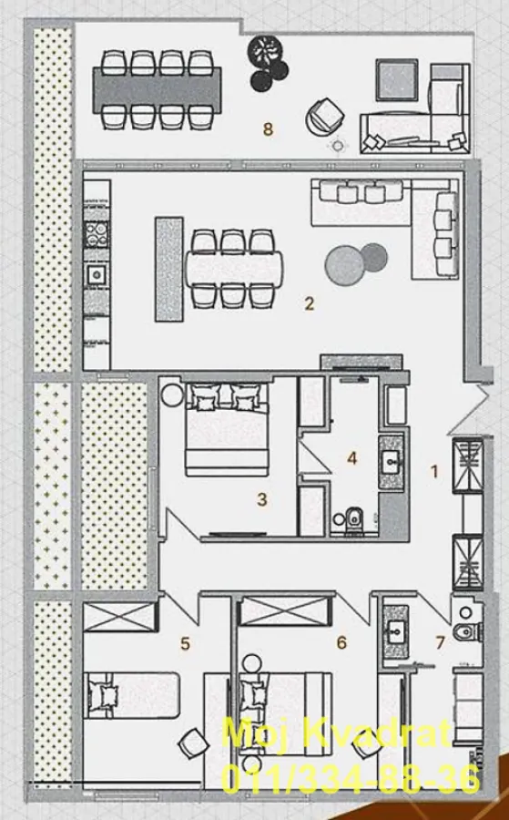 Sale, four bedroom apartment, 149m², Savski Venac, Beograd