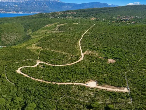 Pogled iz vazduha na zemljište sa pristupnim putem i prirodom u okruženju. - image 2
