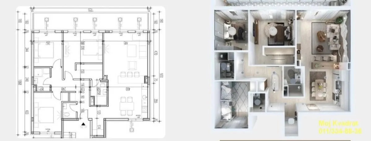 Sale, four bedroom apartment, 116m², Dušanovac, Voždovac Sve Podlokacije