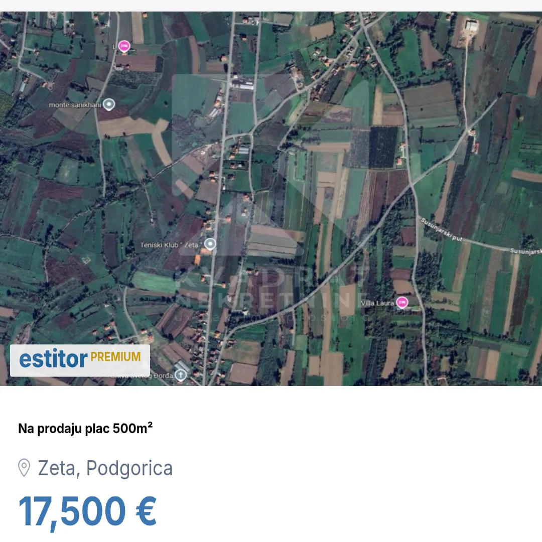 Sale, land lot, 500m², Zeta, Podgorica