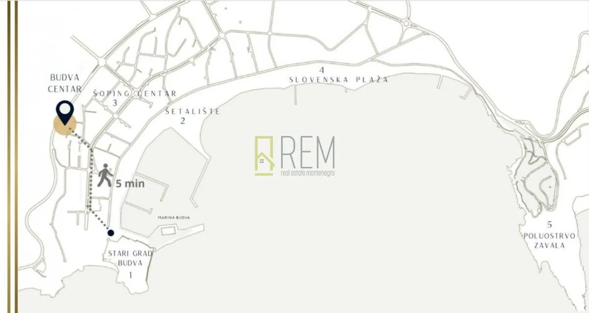 Rent, one bedroom apartment, 45m², Centar, Budva