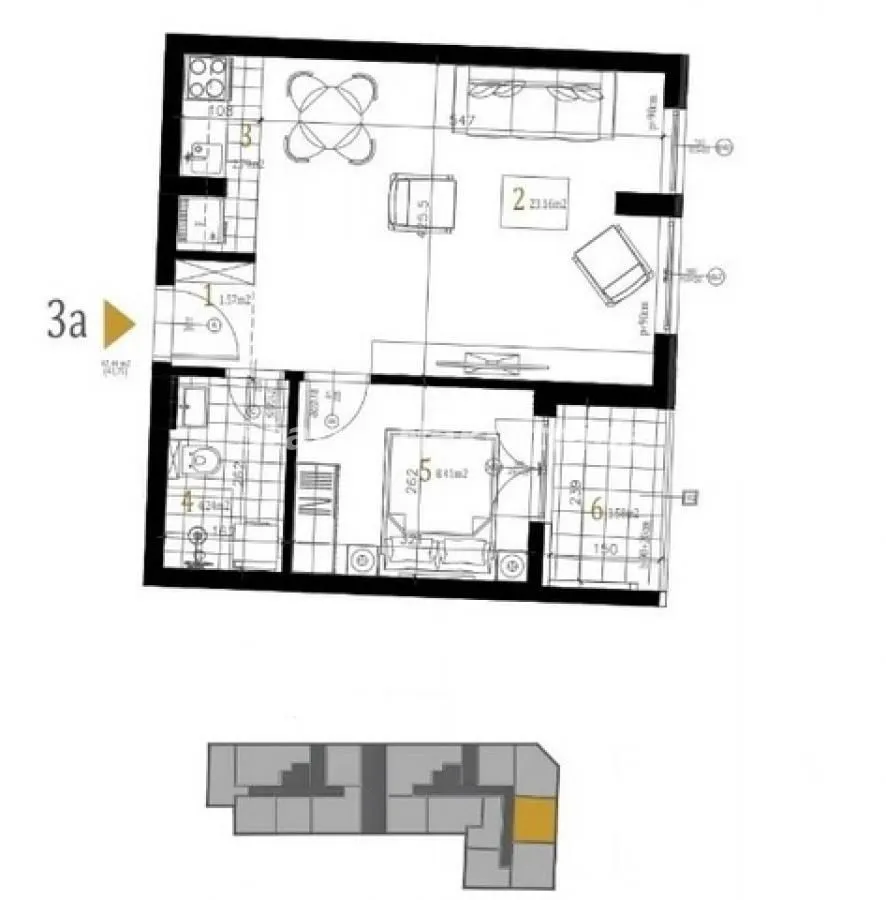 Prodaja, dvosoban stan, 43m², Petrovaradin, Novi Sad