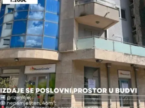 Office Space for Rent, 46m2, Zaobilaznica, Budva Office Space for Rent, 46m2, Zaobilaznica, Budva