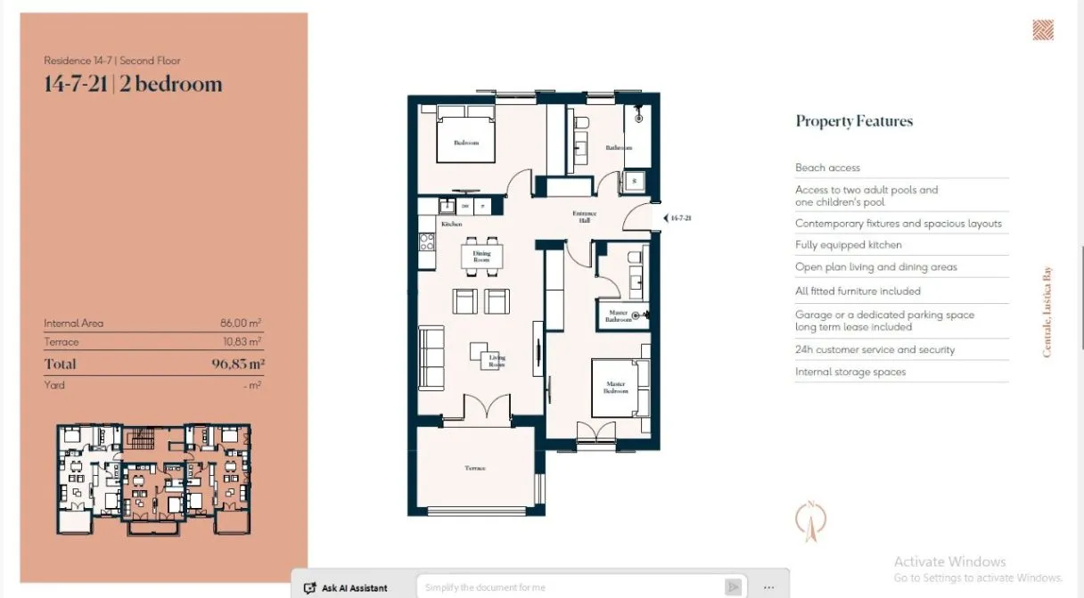 Prodaja, dvosoban stan, 97m², Luštica Bay, Tivat