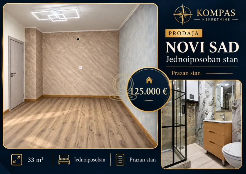 Sale, one bedroom apartment, 33m², Bulevar Oslobodjenja, Novi Sad Sve Podlokacije