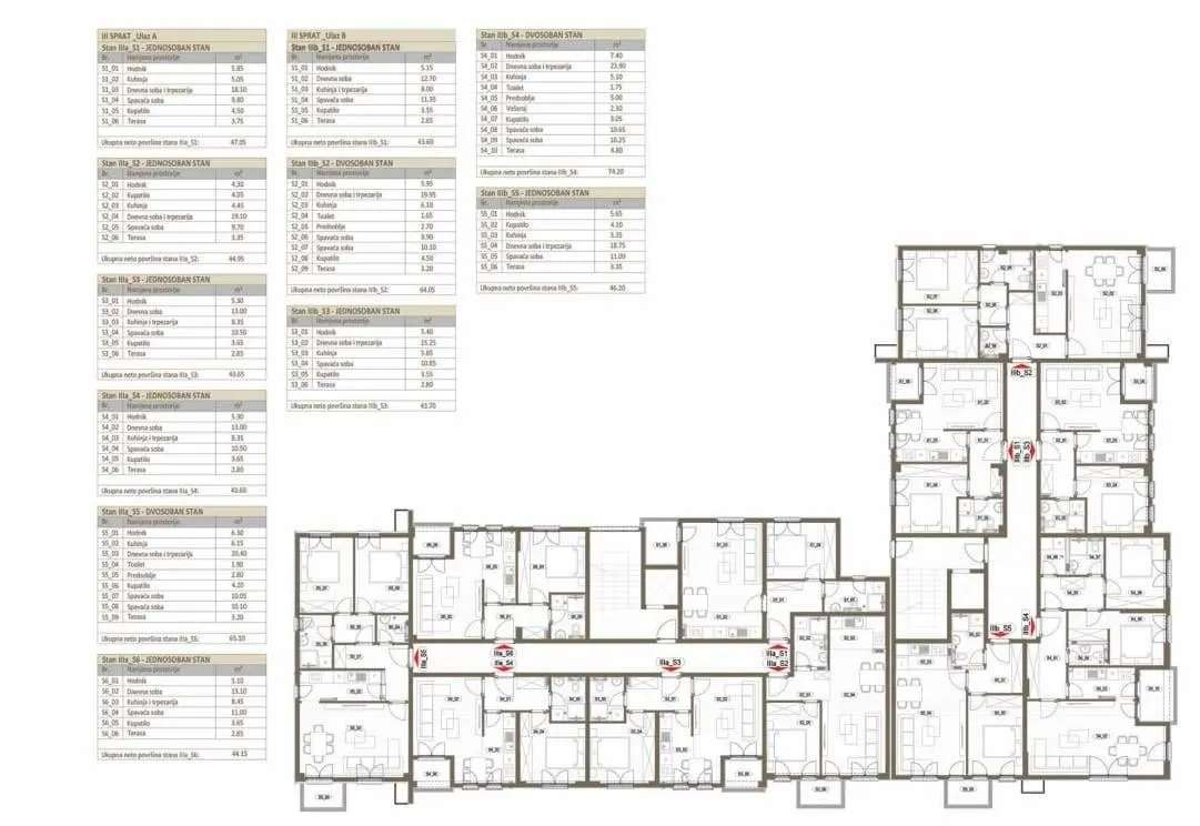 Prodaja, jednosoban stan, 44m², Stari Aerodrom, Podgorica