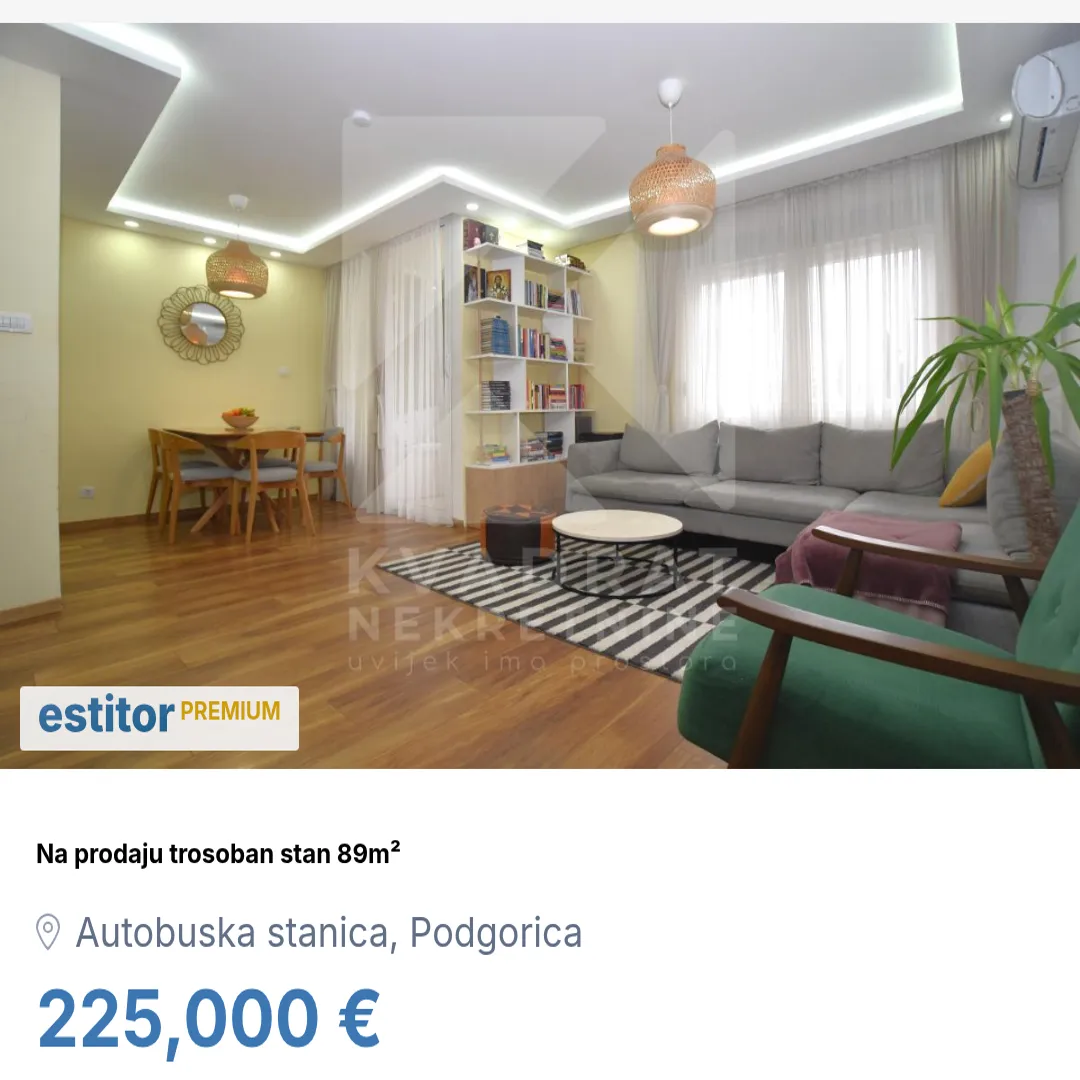 Sale, three bedroom apartment, 89m², Autobuska stanica, Podgorica