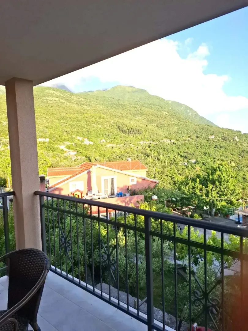 View of the mountain and surrounding greenery from the terrace.