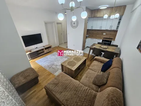 Dnevni boravak sa trpezarijom i kuhinjom u modernom stanu. - image 3