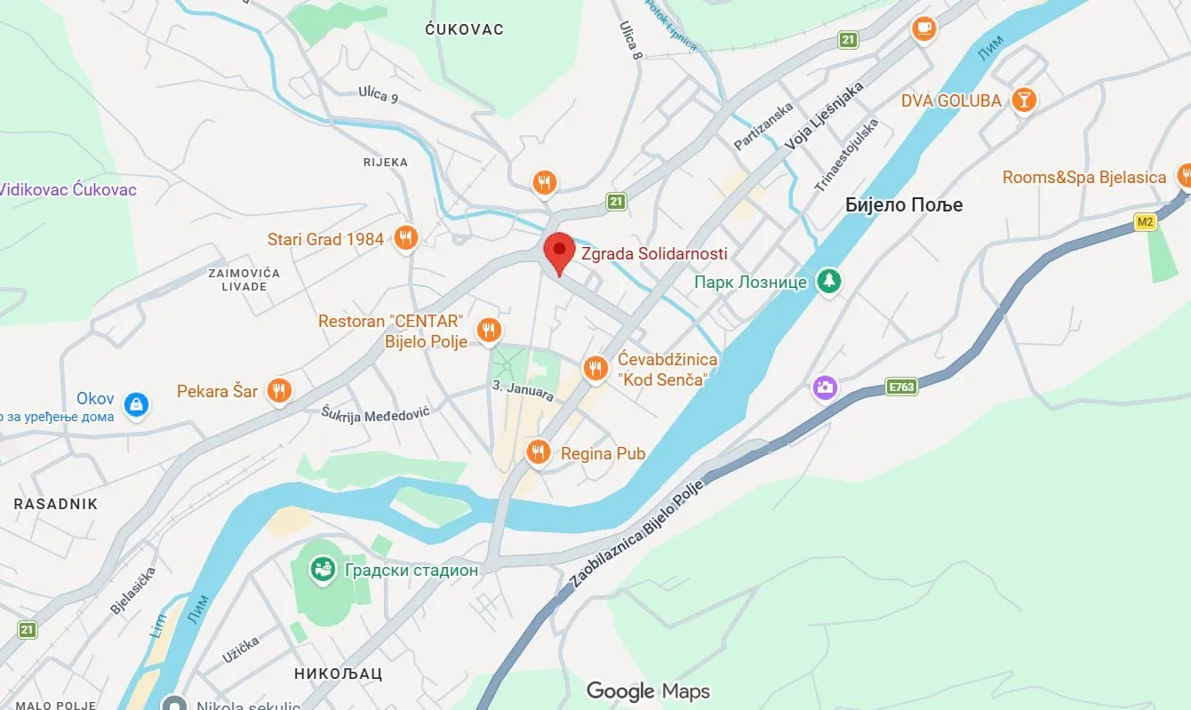Geografska mapa sa označenom lokacijom nekretnine.