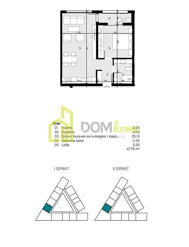 Sale, one bedroom apartment, 48m², Donja Gorica, Podgorica