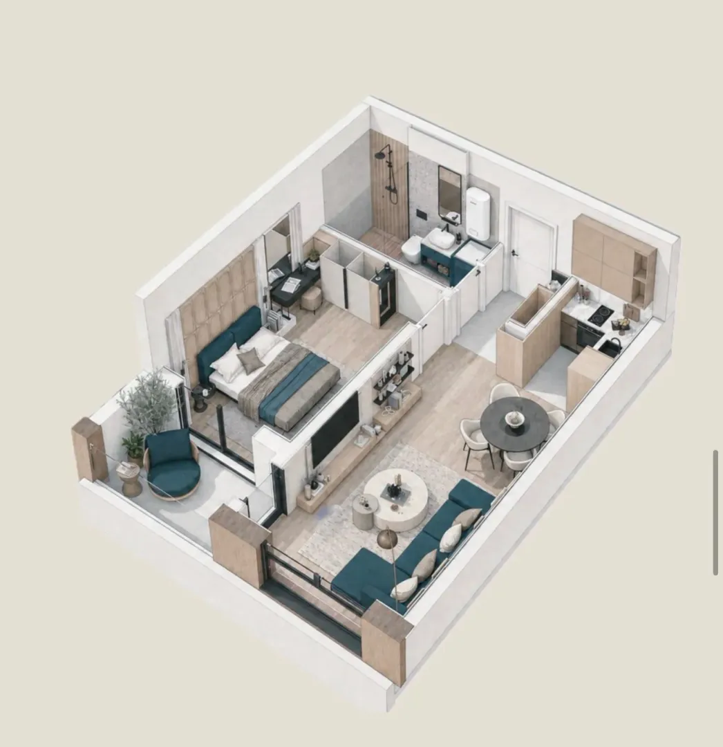 Sale, one bedroom apartment, 47m², Ilino, Bar