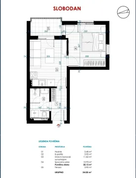 Prodaja, jednosoban stan, 34m², Zabjelo, Podgorica - image 3