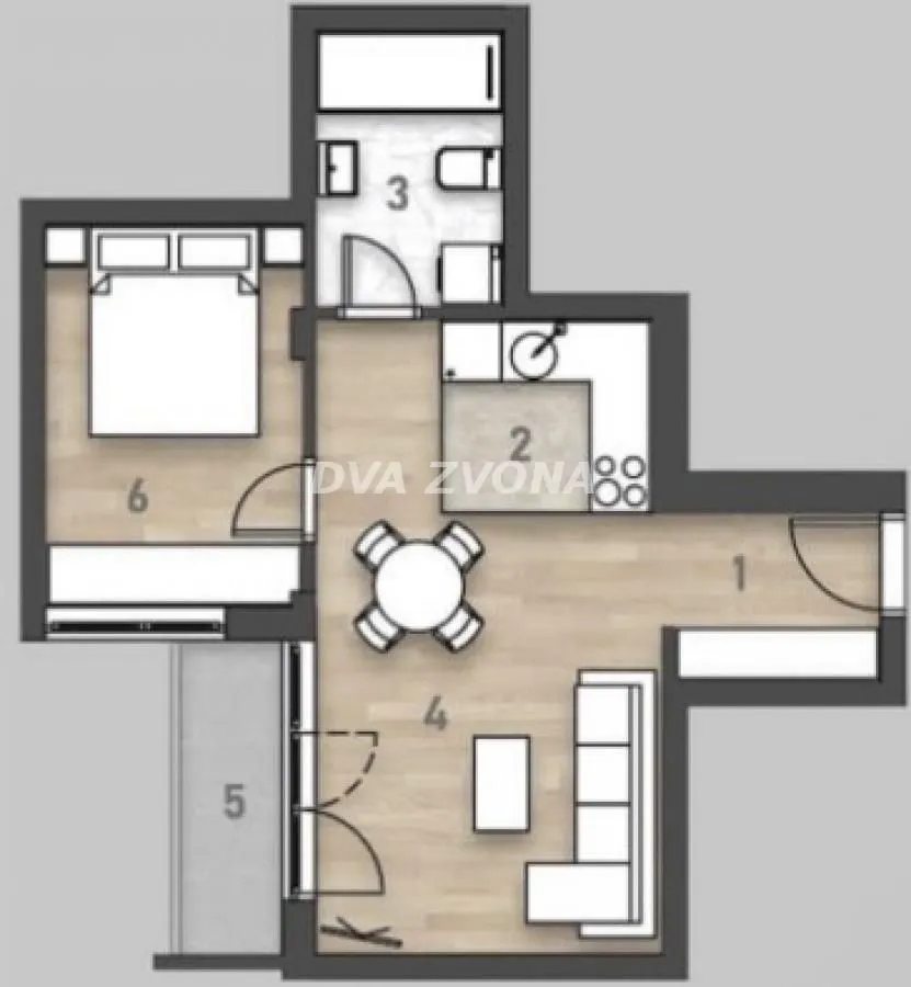 Sale, two bedroom apartment, 43m², Rotkvarija, Novi Sad Sve Podlokacije