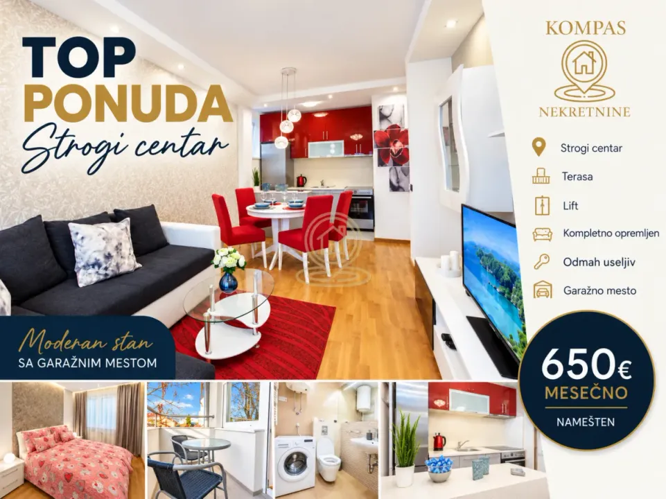 Izdavanje, jednosoban stan, 42m², Centar, Novi Sad