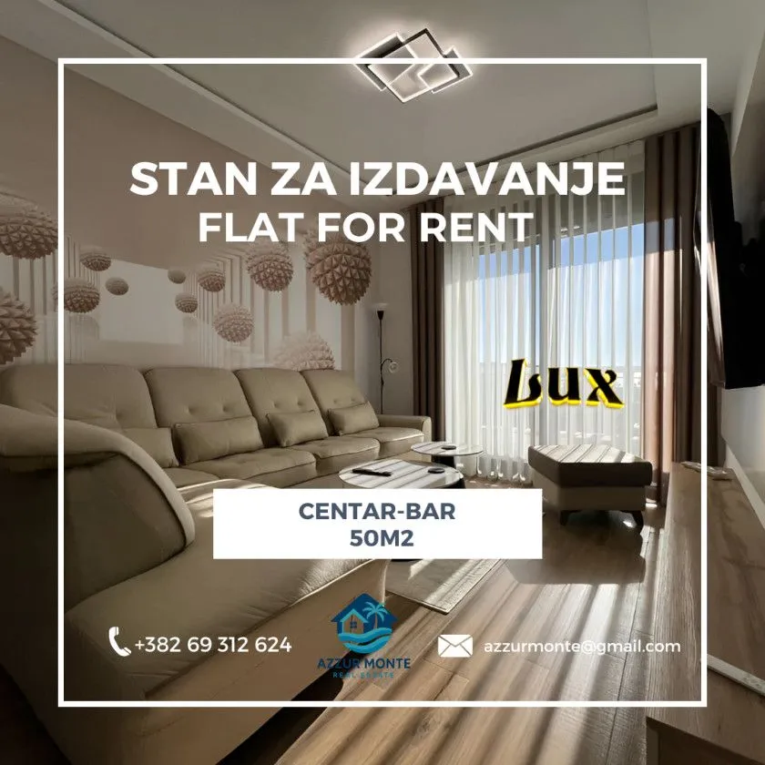Rent, apartment, 50m², Centar, Bar