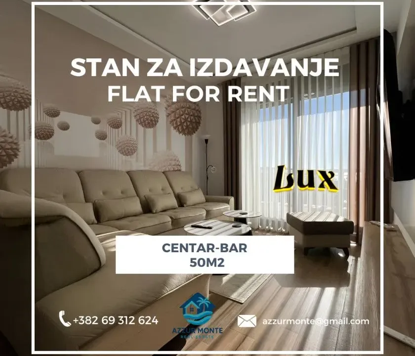 Izdavanje, stan, 50m², Centar, Bar