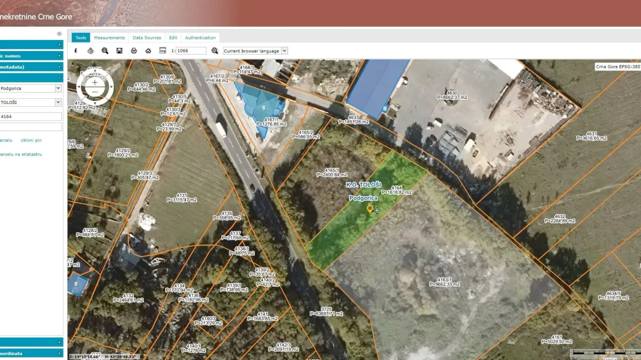 Sale, land lot, 1618m², Ostalo, Podgorica