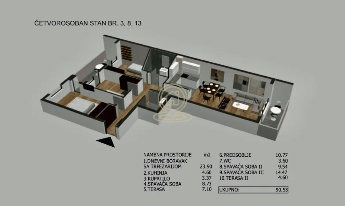 Prodaja, četvorosoban stan, 90m², Medijana, Niš
