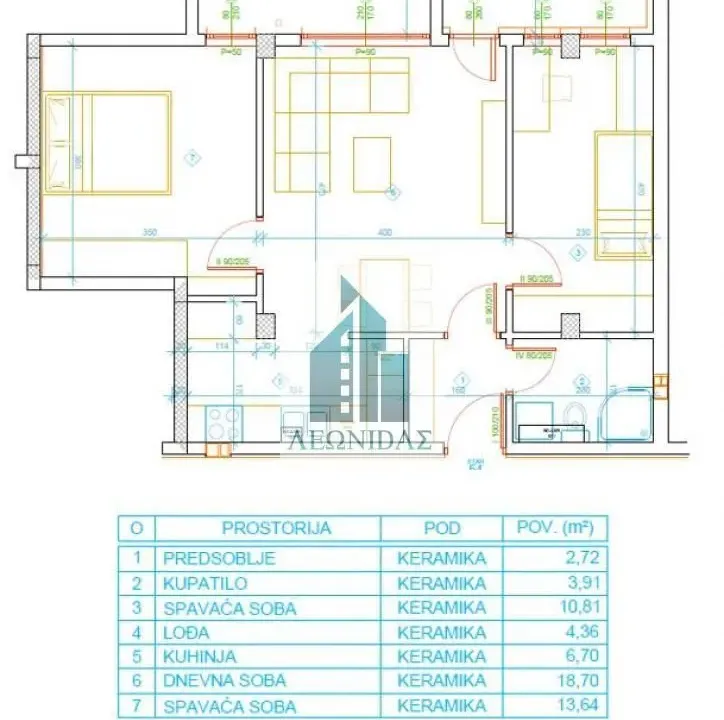 Prodaja, dvosoban stan, 59m², Palilula, Niš