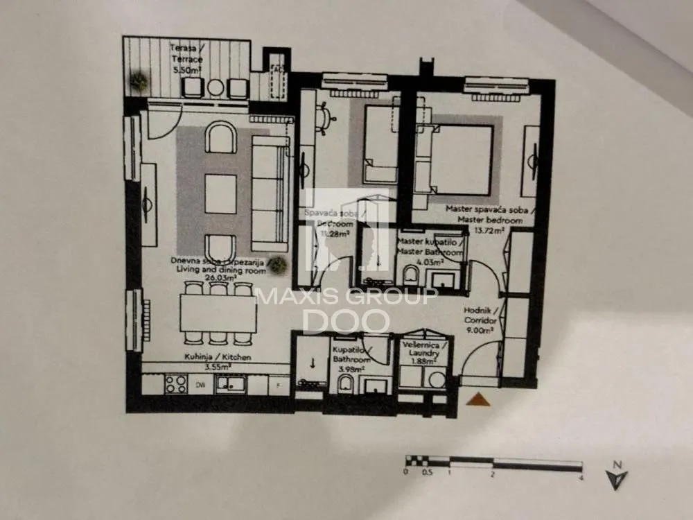 Sale, three bedroom apartment, 79m², Savski Venac, Beograd