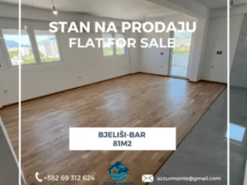 Prodaja, dvosoban stan, 81m2, Bjeliši, Bar
