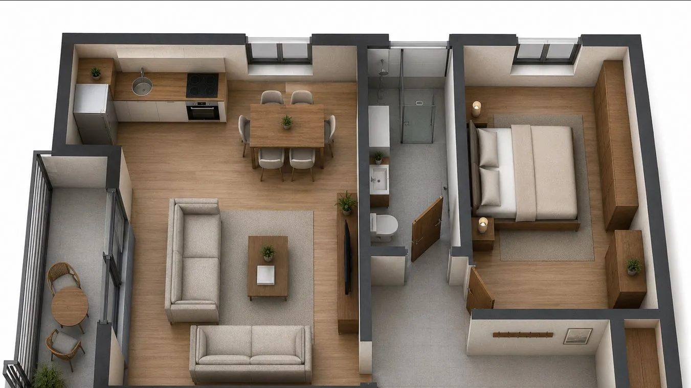 Prodaja, jednosoban stan, 55m², Vezirov Most, Podgorica