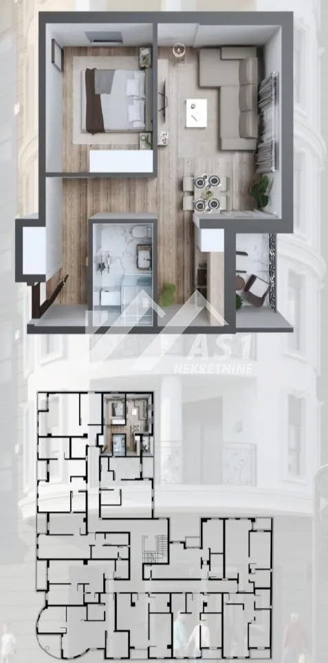 Prodaja, jednosoban stan, 48m², Centar, Inđija