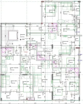 Arhitektonski plan osnove etaže sa rasporedom prostorija i dimenzijama. - image 2
