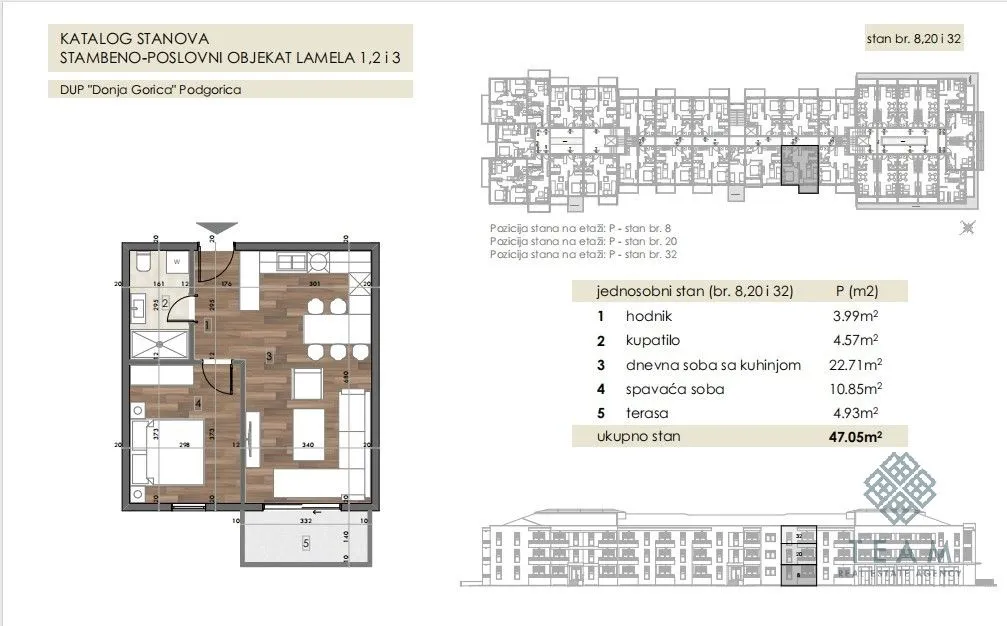 Prodaja, jednosoban stan, 47m², Donja Gorica, Podgorica