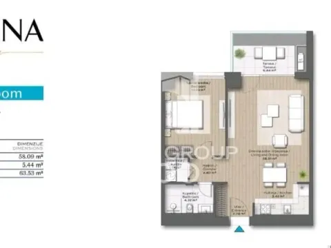 Sale, two bedroom apartment, 64m², Savski Venac, Beograd - image 3