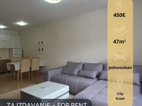 Rent, one bedroom apartment, 47m², City Kvart, Podgorica - image 1