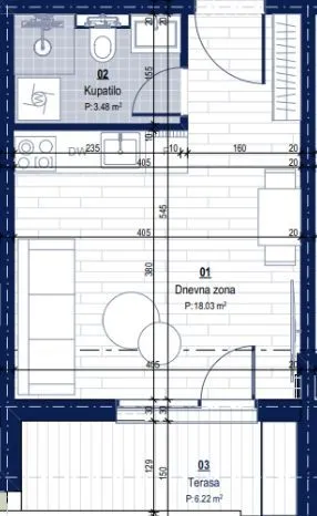 Prodaja, garsonjera, 26m², Lastva Grbaljska, Kotor