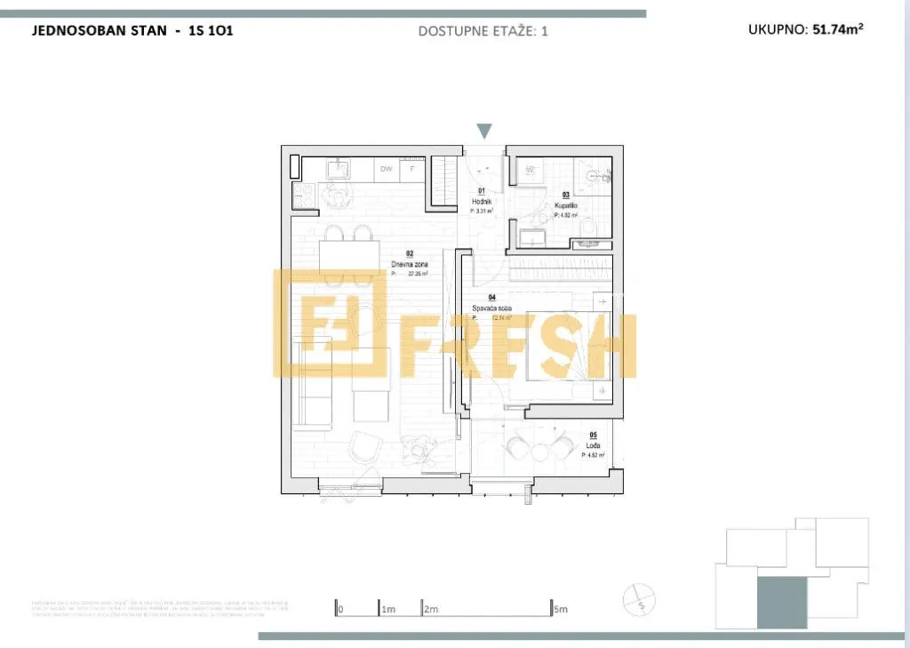 Sale, one bedroom apartment, 51m², Kolašin, Crna Gora