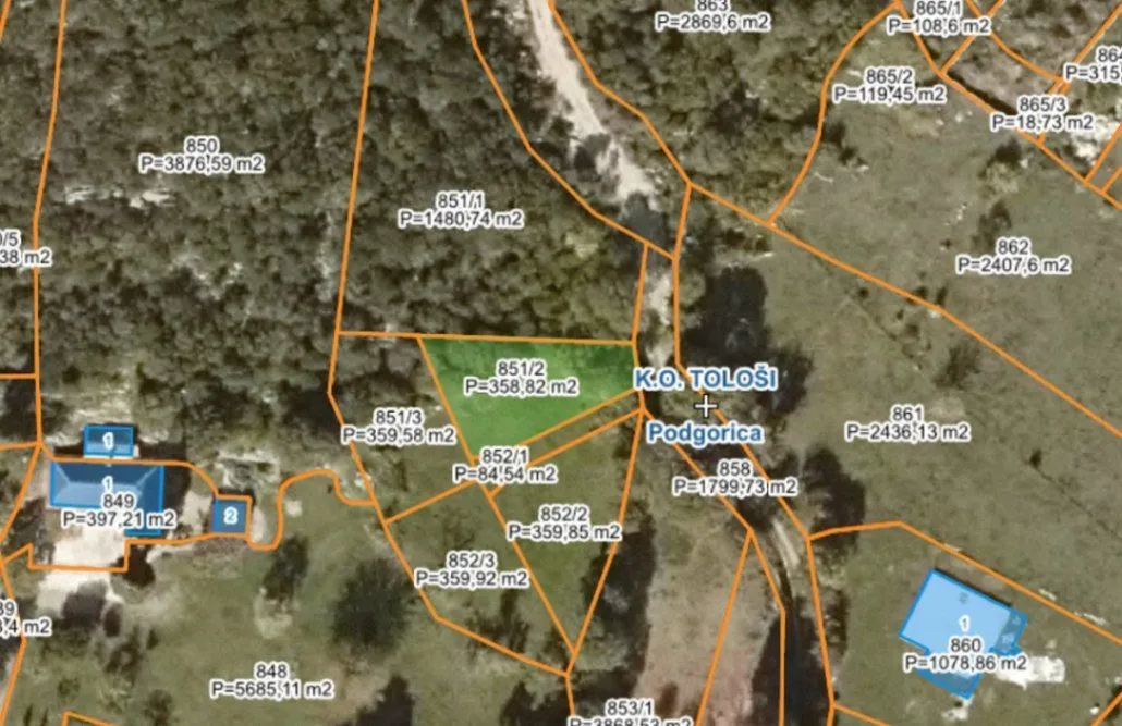 Sale, land lot, 360m², Tološi, Podgorica