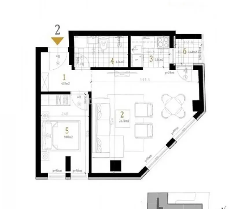 Prodaja, dvosoban stan, 46m², Petrovaradin, Novi Sad