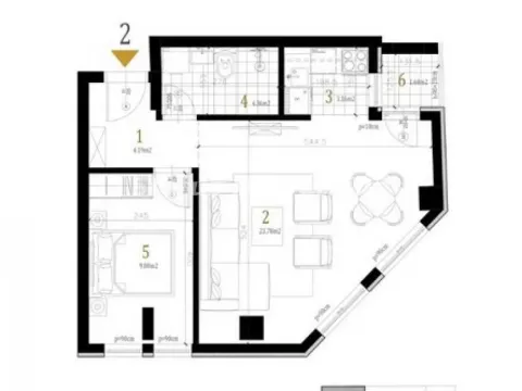 Sale, two bedroom apartment, 46m², Petrovaradin, Novi Sad