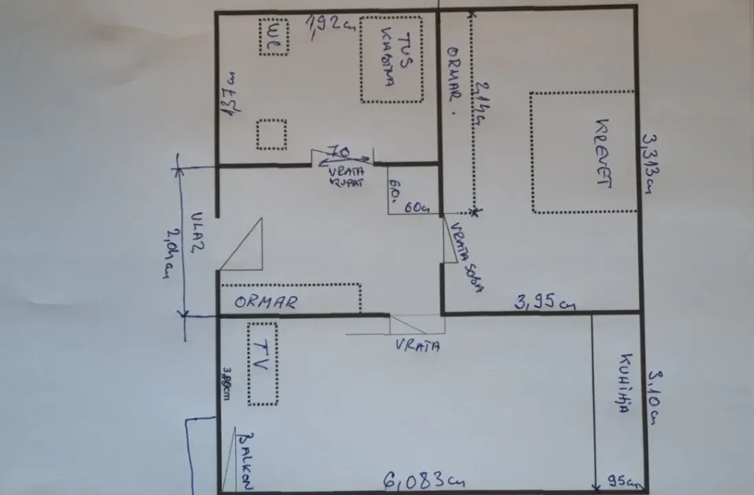 Rent, one bedroom apartment, 40m², Zlatica, Podgorica