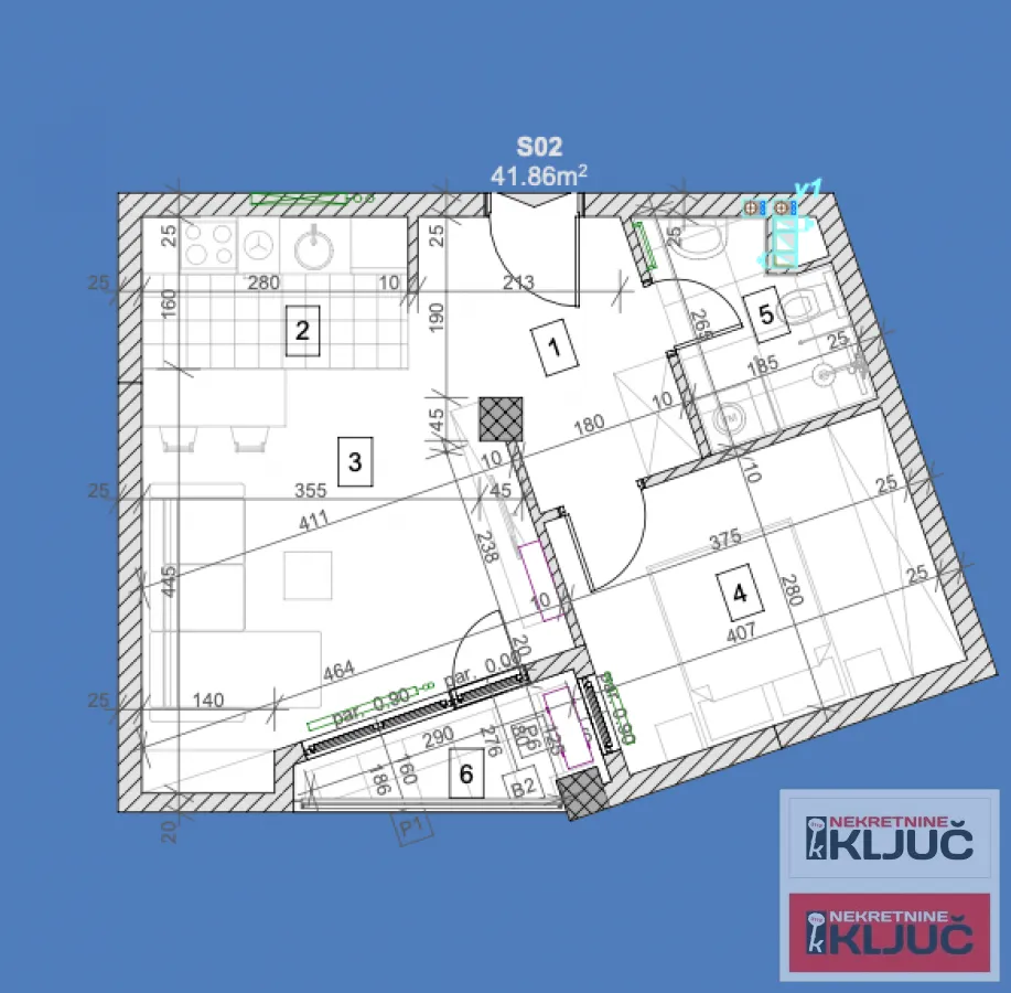 Prodaja, dvosoban stan, 42m², Salajka, Novi Sad Sve Podlokacije