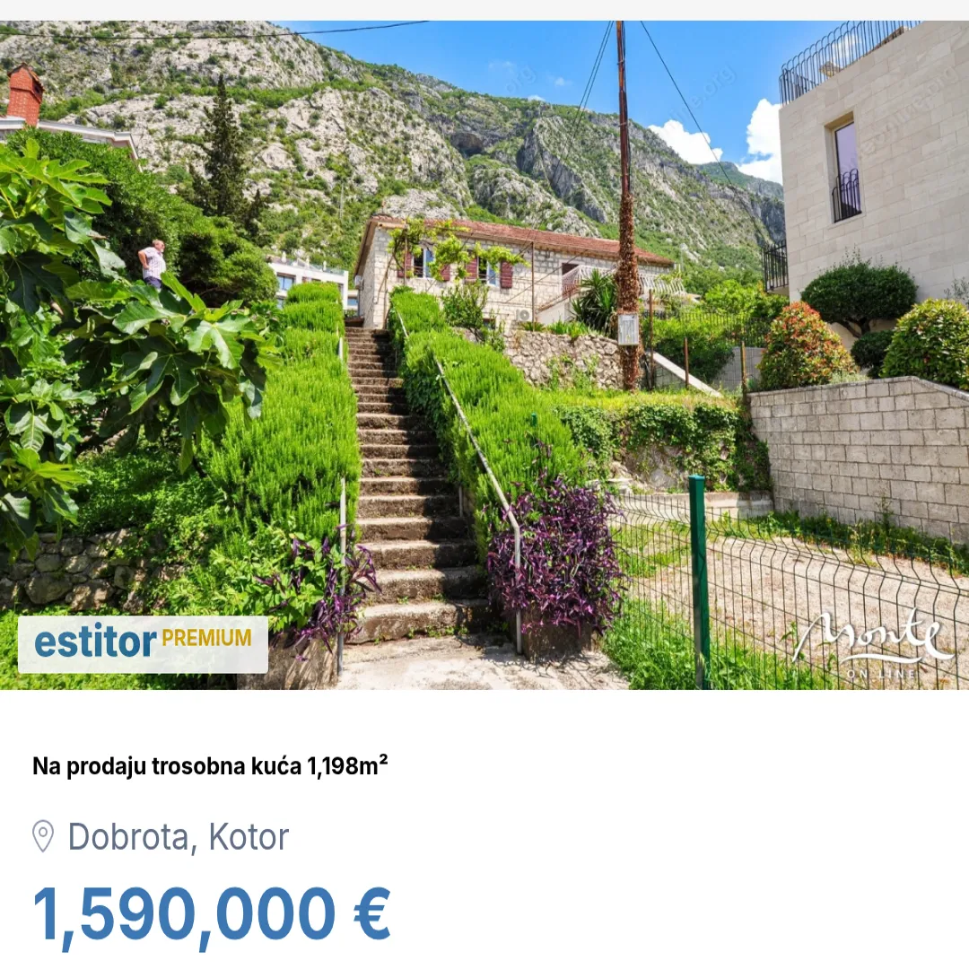 Prodaja, kuća, 1198m², Dobrota, Kotor