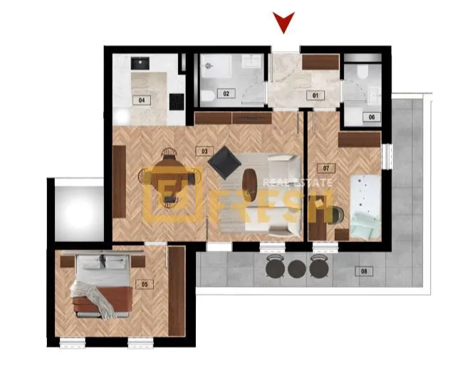 Sale, two bedroom apartment, 70m², Zabjelo, Podgorica