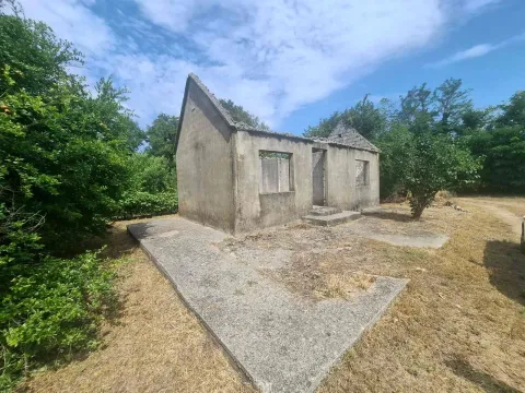 Ruševna kuća u prirodi sa betonskom pločom ispred. - image 6