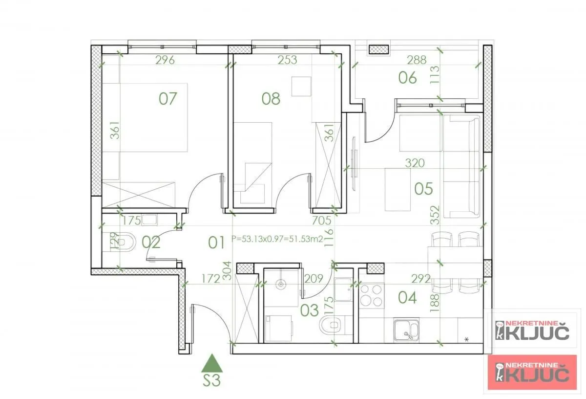 Prodaja, trosoban stan, 52m², Telep, Novi Sad Sve Podlokacije
