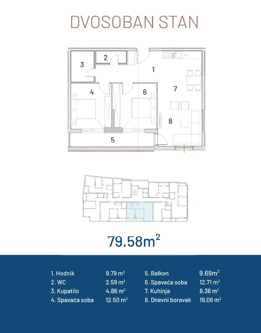 Prodaja, dvosoban stan, 80m², Ilino, Bar
