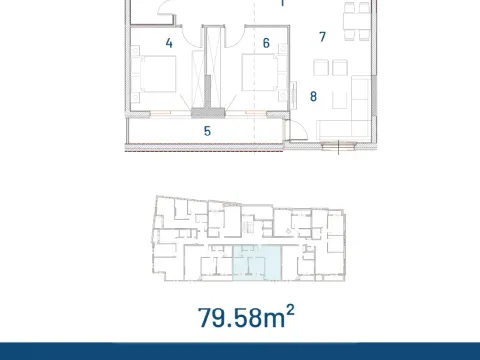 Prodaja, dvosoban stan, 80m², Ilino, Bar - image 5