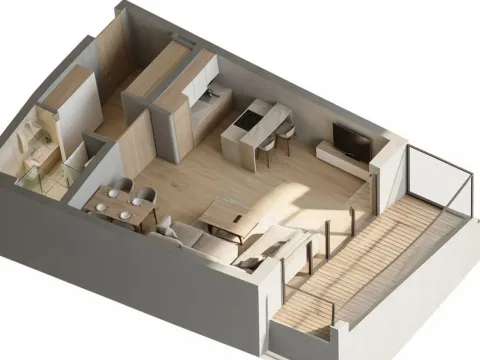 Sale, one bedroom apartment, 42m², Bečići, Budva - image 4