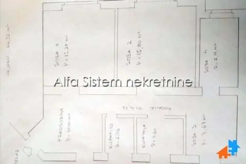 Floor plan sketch of the property with labeled rooms and square footage. - image 12