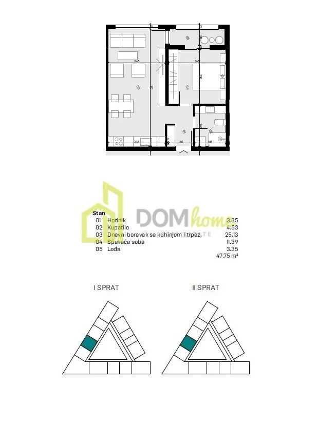 Sale, one bedroom apartment, 48m², Donja Gorica, Podgorica